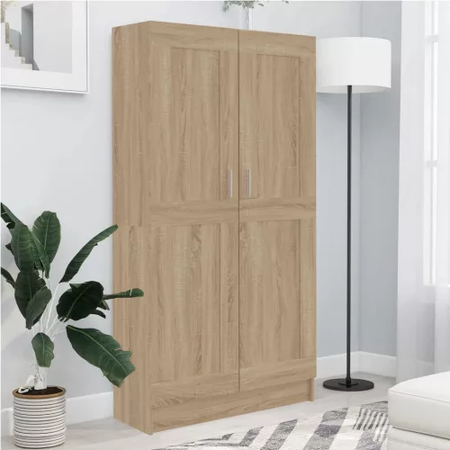 vidaXL sonoma tölgy színű szerelt fa könyvszekrény 82,5x30,5x150 cm