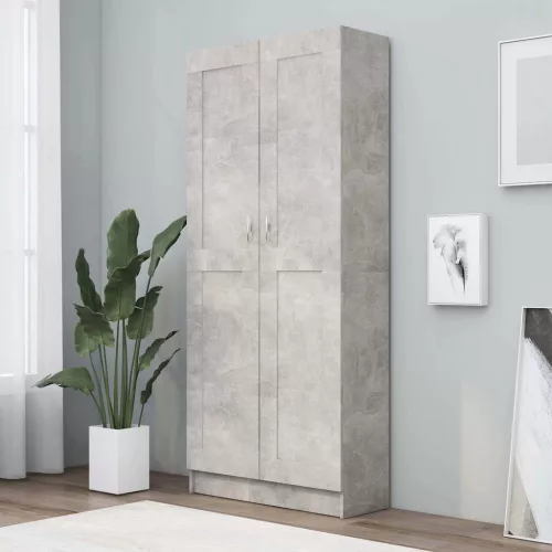 vidaXL betonszürke szerelt fa könyvszekrény 82,5 x 30,5 x 185,5 cm