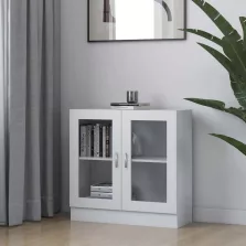 vidaXL fehér szerelt fa vitrinszekrény 82,5 x 30,5 x 80 cm