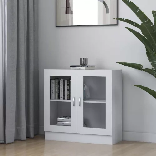 vidaXL fehér szerelt fa vitrinszekrény 82,5 x 30,5 x 80 cm