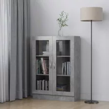   vidaXL betonszürke szerelt fa vitrinszekrény 82,5 x 30,5 x 115 cm