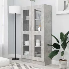   vidaXL betonszürke szerelt fa vitrinszekrény 82,5 x 30,5 x 150 cm
