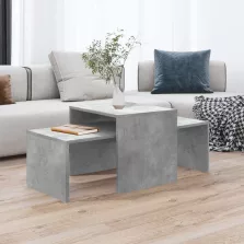   vidaXL betonszürke szerelt fa dohányzóasztal szett 100 x 48 x 40 cm