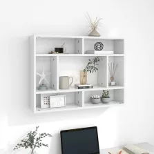 vidaXL fehér szerelt fa fali polc 75 x 16 x 55 cm