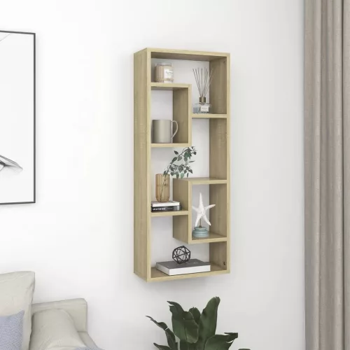 vidaXL sonoma tölgy szerelt fa fali polc 36 x 16 x 90 cm