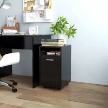   vidaXL fekete szerelt fa kerekes kisszekrény 33 x 38 x 60 cm