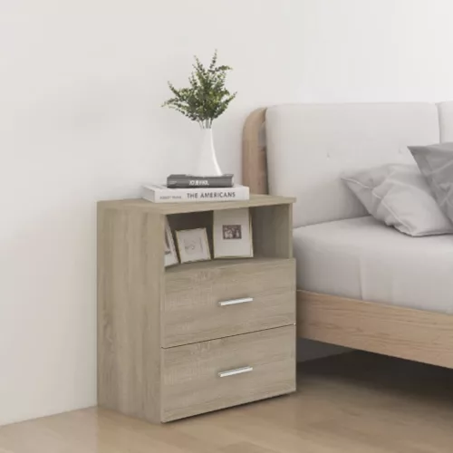 vidaXL 2 db sonoma tölgy színű éjjeliszekrény 50 x 32 x 60 cm