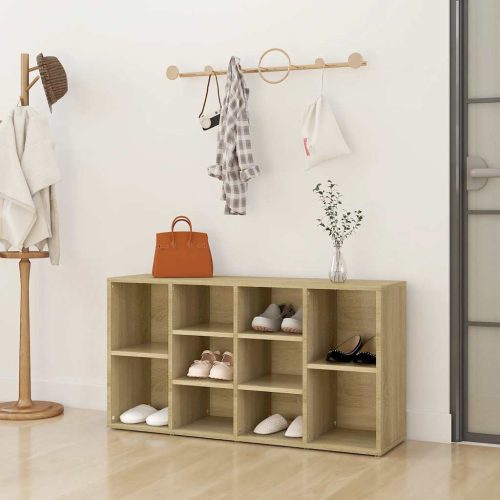 vidaXL sonoma tölgy színű szerelt fa cipőtároló pad 103 x 30 x 55 cm
