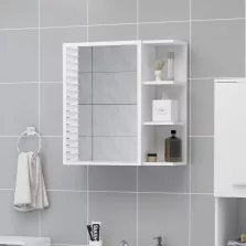   vidaXL fehér szerelt fa tükrös fürdőszoba szekrény 62,5 x 20,5 x 64 cm