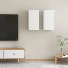 vidaXL 2 db fehér szerelt fa TV-szekrény 30,5 x 30 x 60 cm