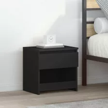   vidaXL 2 db fekete szerelt fa éjjeliszekrény 40 x 30 x 39 cm