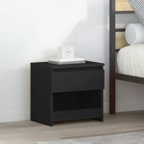vidaXL 2 db fekete szerelt fa éjjeliszekrény 40 x 30 x 39 cm