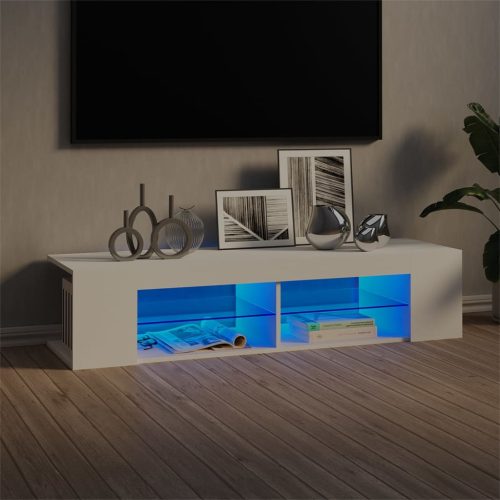 vidaXL fehér TV-szekrény LED-lámpákkal 135 x 39 x 30 cm