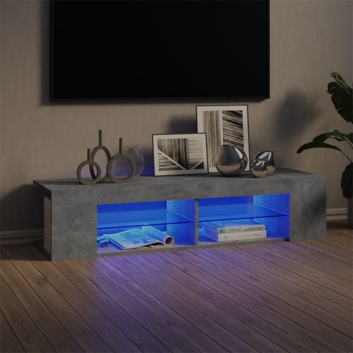 vidaXL betonszürke TV-szekrény LED-lámpákkal 135 x 39 x 30 cm