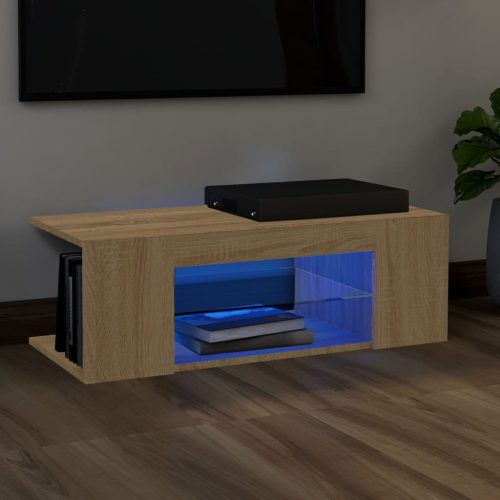 vidaXL sonoma-tölgy színű TV-szekrény LED lámpákkal 90 x 39 x 30 cm