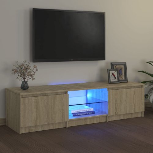 vidaXL sonoma tölgy színű TV-szekrény LED lámpákkal 140x40x35,5 cm