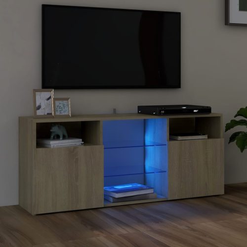 vidaXL sonoma tölgy színű TV-szekrény LED lámpákkal 120x30x50 cm