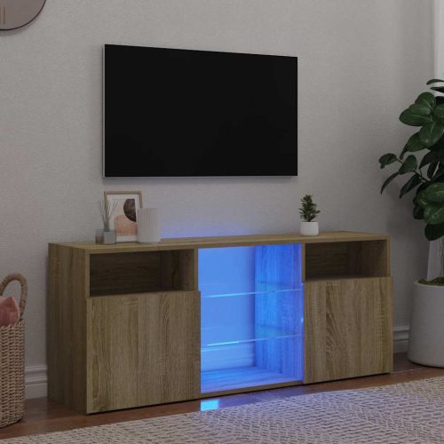 vidaXL sonoma tölgy színű TV-szekrény LED lámpákkal 120x30x50 cm