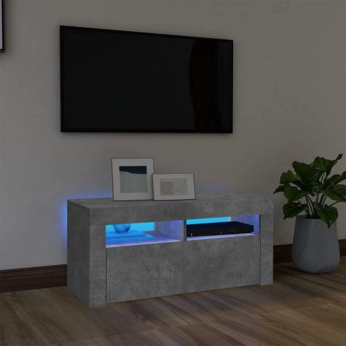 vidaXL betonszürke TV-szekrény LED-világítással 90 x 35 x 40 cm