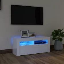   vidaXL magasfényű fehér TV-szekrény LED lámpákkal 90x35x40 cm