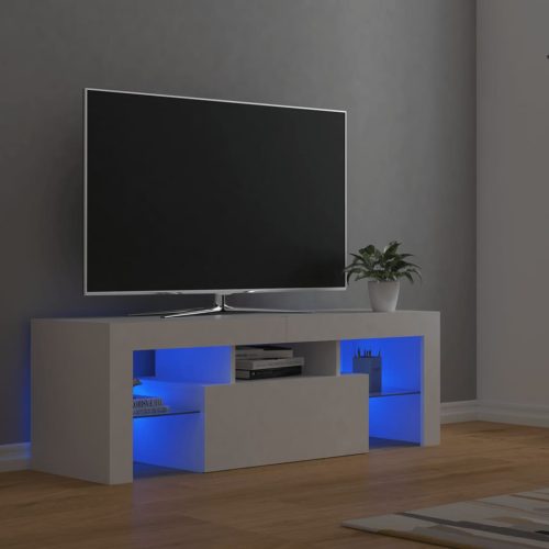 vidaXL fehér TV-szekrény LED-lámpákkal 120 x 35 x 40 cm