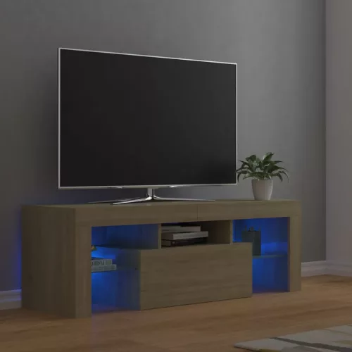 vidaXL sonoma tölgy színű TV-szekrény LED-lámpákkal 120 x 35 x 40 cm