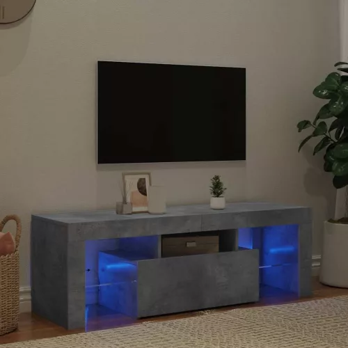 vidaXL betonszürke TV-szekrény LED-lámpákkal 120 x 35 x 40 cm