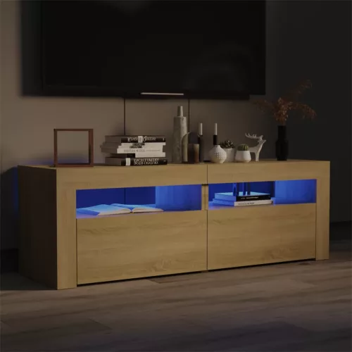 vidaXL sonoma tölgy színű TV-szekrény LED-lámpákkal 120 x 35 x 40 cm
