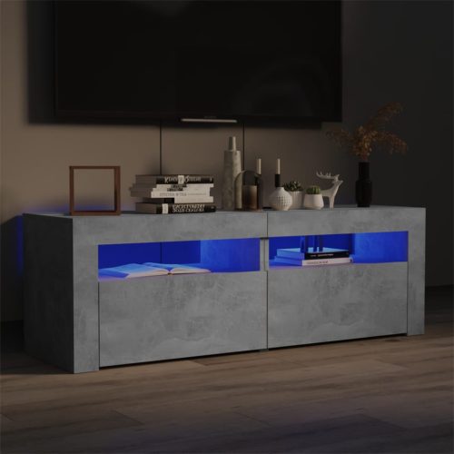 vidaXL betonszürke TV-szekrény LED-lámpákkal 120 x 35 x 40 cm