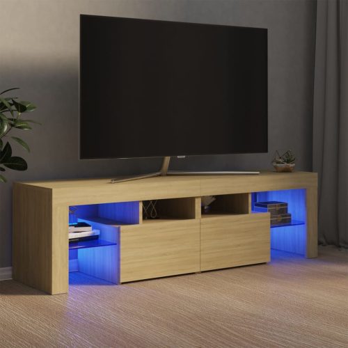 vidaXL sonoma tölgy színű TV-szekrény LED-lámpákkal 140 x 36,5 x 40 cm