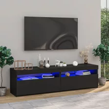   vidaXL 2 db fekete TV-szekrény LED-világítással 75 x 35 x 40 cm