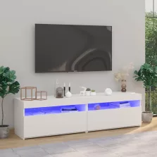   vidaXL 2 db magasfényű fehér TV-szekrény LED-világítással 75x35x40 cm