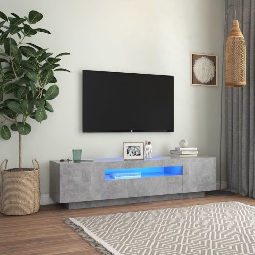 vidaXL betonszürke TV-szekrény LED-lámpákkal 160 x 35 x 40 cm