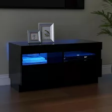 vidaXL fekete TV-szekrény LED-lámpákkal 80 x 35 x 40 cm