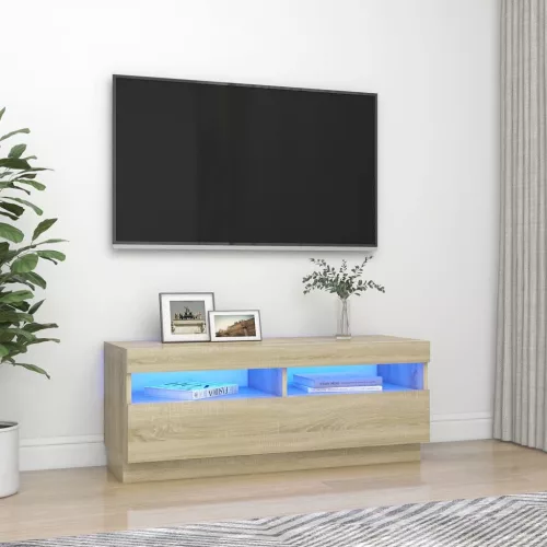 vidaXL sonoma tölgy színű TV-szekrény LED-lámpákkal 100 x 35 x 40 cm