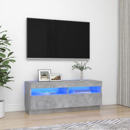 vidaXL betonszürke TV-szekrény LED-lámpákkal 100 x 35 x 40 cm