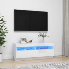   vidaXL magasfényű fehér TV-szekrény LED-lámpákkal 100 x 35 x 40 cm