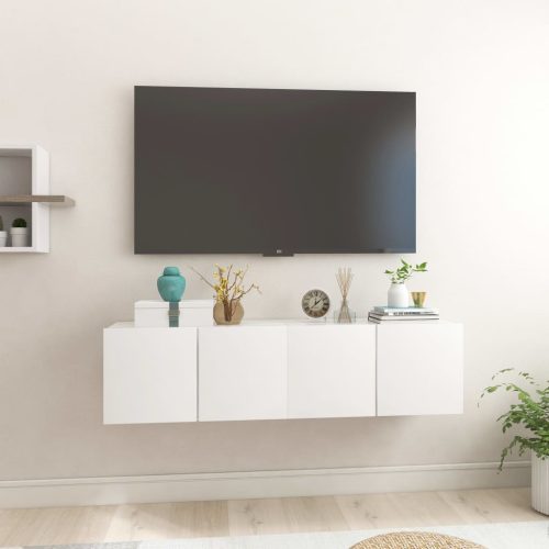 vidaXL 2 db magasfényű fehér függő TV-szekrény 60 x 30 x 30 cm