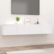vidaXL 2 db fehér szerelt fa TV-szekrény 80 x 30 x 30 cm