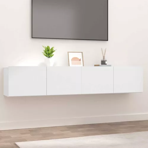 vidaXL 2 db fehér szerelt fa TV-szekrény 80 x 30 x 30 cm