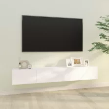   vidaXL 2 db fehér szerelt fa fali TV-szekrény 100 x 30 x 30 cm