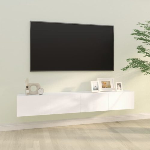 vidaXL 2 db fehér szerelt fa fali TV-szekrény 100 x 30 x 30 cm