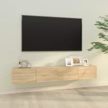   vidaXL 2 db sonoma tölgy szerelt fa fali TV-szekrény 100x30x30 cm