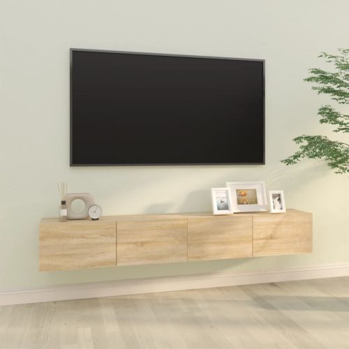 vidaXL 2 db sonoma tölgy szerelt fa fali TV-szekrény 100x30x30 cm