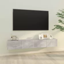   vidaXL 2 db betonszürke szerelt fa fali TV-szekrény 100 x 30 x 30 cm