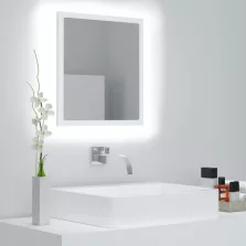   vidaXL fehér akril LED-es fürdőszobai tükör 40 x 8,5 x 37 cm