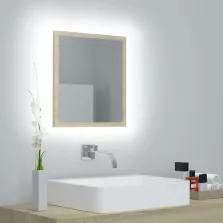   vidaXL sonoma tölgy akril LED-es fürdőszobai tükör 40x8,5x37 cm