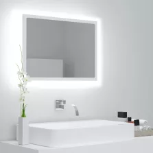   vidaXL fehér akril LED-es fürdőszobai tükör 60 x 8,5 x 37 cm