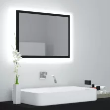   vidaXL fekete akril LED-es fürdőszobai tükör 60x8,5x37 cm