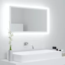   vidaXL fehér akril LED-es fürdőszobai tükör 80 x 8,5 x 37 cm